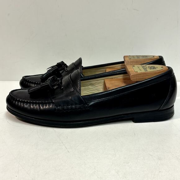 EUC Rancourt & Co x Cole Haan Tassel Loafer Moc Black Calf Made in Maine USA 9.5 - Picture 3 of 11